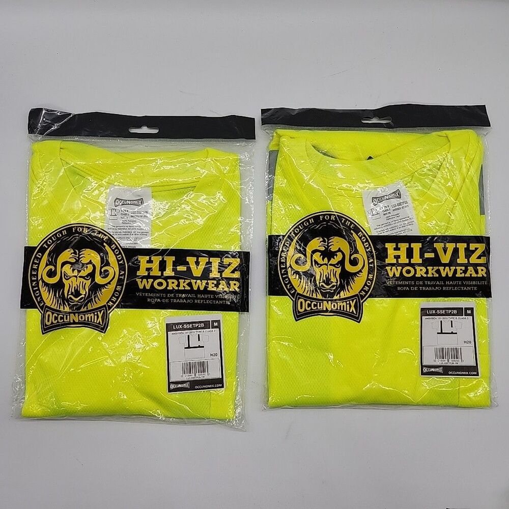 OccuNomix Class 2 Reflective Mesh Safety Shirt , Yellow/Lime Medium Lot Of 2